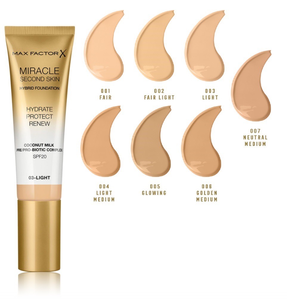 Max Factor Miracle Second Skin Hybrid Foundation тональная база 30 ml.