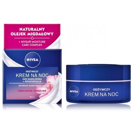 NIVEA 24H Moisturizing + Regeneration Nourishing Night Cream nakts sejas krēms