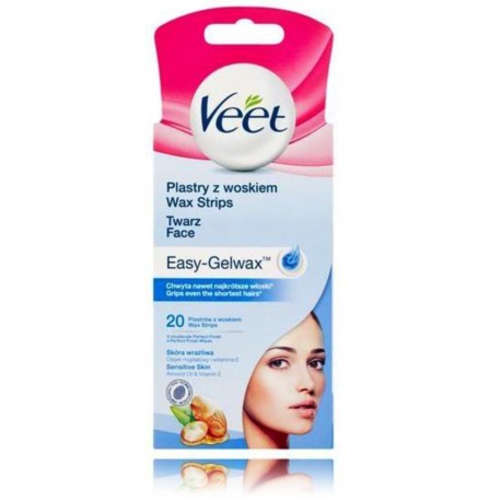 Восковые полоски Veet для лица c технологией Easy Gel-wax 20 шт