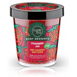 Organic Shop Body Desserts Strawberry Jam Deep Cleansing Body Scrub dziļi attīrošs ķermeņa skrubis