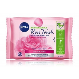 Nivea Rose Touch Micellar Wipes sejas tīrīšanas salvetes ar micellām un rožūdeni