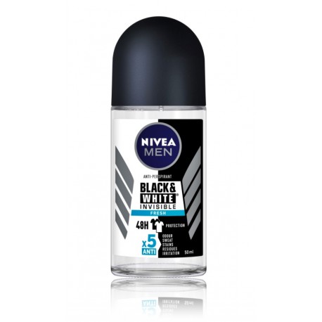 Nivea Men Invisible Black & White Fresh Antiperspirant rullīšu pretsviedru līdzeklis vīriešiem