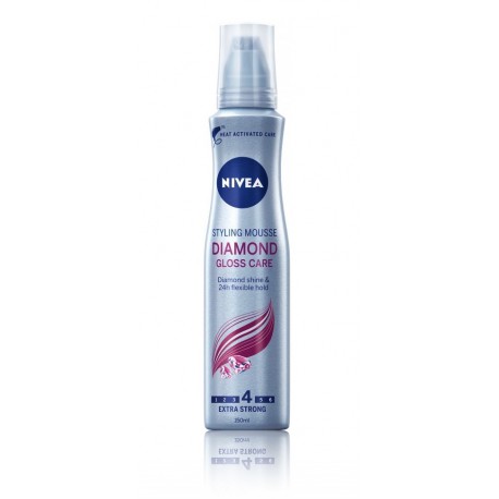 Nivea Diamond Gloss Care spēcīgas fiksācijas matu putas