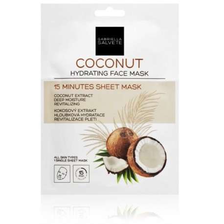 Gabriella Salvete Coconut Hydrating Sheet Face Mask mitrinoša lokšņu sejas maska