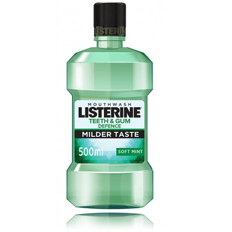 Listerine Teeth & Gum Defense Soft Mint mutes skalojamais līdzeklis