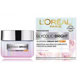 L'oreal Glycolic-Bright Glowing Day Cream SPF17 starojumu piešķirošs dienas krēms