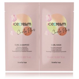 Inebrya Ice Cream Curly Plus набор для кудрявых и волнистых волос (шампунь 15 мл. + маска 15 мл.)