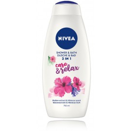 Nivea Shower & Bath 2in1 Care & Relax vannas putas un dušas želeja