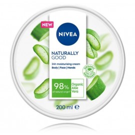 Nivea Naturally Good 24H Moisturizing Cream mitrinošs krēms sejai, rokām un ķermenim