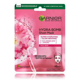 Garnier Skin Naturals Hydra Bomb Super Hydrating + Glow-Reviving увлажняющая и сияющая тканевая маска для лица