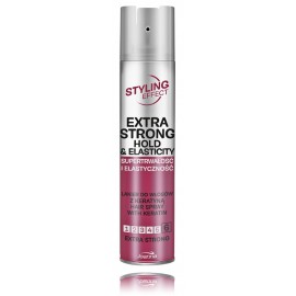 Joanna Styling Effect Strong Hold & Elasticity Hair Spray īpaši spēcīgas fiksācijas matu laka ar keratīnu