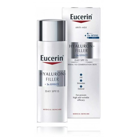 Eucerin Hyaluron Filler + 3x Effect Day Cream SPF 15 pretnovecošanās dienas krēms normālai un kombinētai ādai