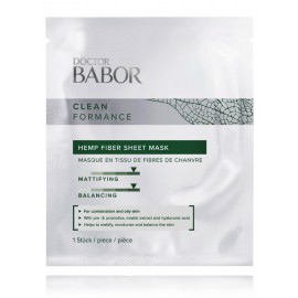 Babor Clean Formance Hemp Fiber Sheet Mask kaņepju šķiedras lokšņu maska ​​sejai