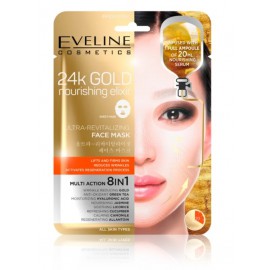 Eveline 24k Gold Nourishing Elixir barojoša lokšņu sejas maska