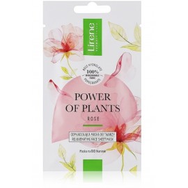 Lirene Power Of Plants Rose Rejuvenating Face Sheet Mask atjaunojoša lokšņu sejas maska