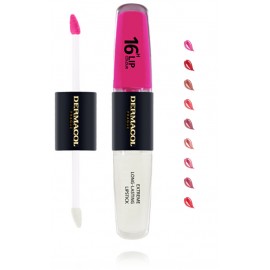 Dermacol 16H Lip Colour Extreme Long-Lasting Lipstick 2in1 noturīga lūpu krāsa un spīdums