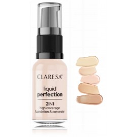 Claresa Liquid Perfection High Coverage Foundation & Concealer сильно маскирующая основа для макияжа и консилер в одном