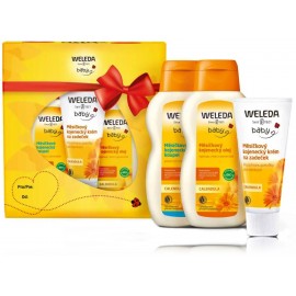 Weleda Calendula Baby набор (молочко для ванны 200мл + масло для тела 200мл + крем от опрелостей 75мл)