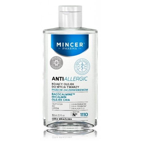 MINCER PHARMA Antiallergic No.1110 Oil nomierinoša sejas tīrīšanas eļļa pret apsārtumu jutīgai ādai