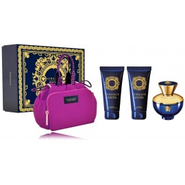 Versace pour Femme Dylan Blue набор для женщин (100 мл. EDP + 100 мл. гель для душа + 100 мл. лосьон для тела + косметичка)