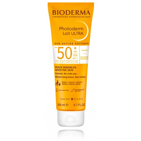 Bioderma Photoderm Lait Ultra SPF50+ aizsargājošs sejas un ķermeņa saules krēms visai ģimenei