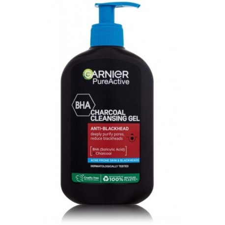 Garnier Pure Active BHA Charcoal Cleansing Gel komedonu tīrīšanas gēls sejai