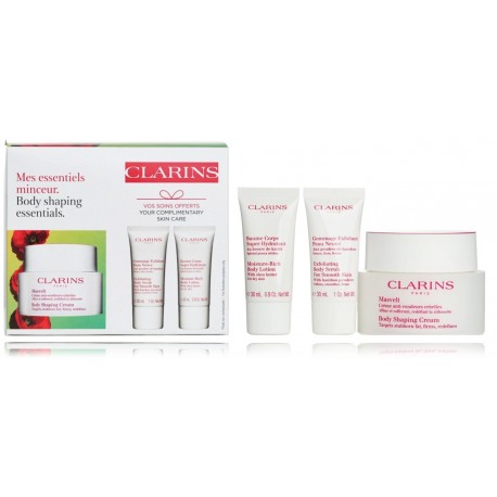 Clarins Body Shaping Essentials набор для женщин (30 мл лосьон для тела + 30 мл скраб для тела + 200 мл крем для тела)