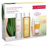 Clarins Cleansing Essentials rinkinys veidui (200 ml. valomasis pienelis + 200 ml. losjonas + 15 ml. šveitiklis + kosmetinė)