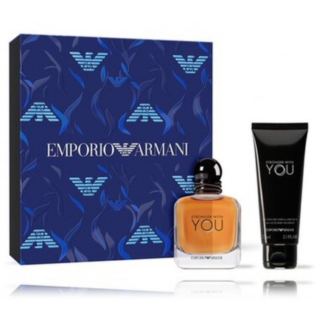 Emporio Armani Stronger With You komplekts vīriešiem (50 ml. EDT + 75 ml. dušas želeja)