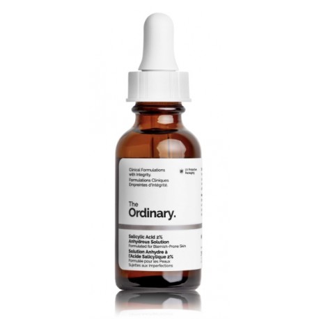 The Ordinary Salicylic Acid 2% Anhydrous Solution bezūdens pīlinga serums problemātiskai sejas ādai