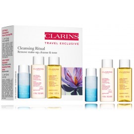 Clarins Cleansing Ritual набор для женщин (средство для снятия макияжа 30 мл + очищающее молочко 50 мл + лосьон 50 мл)