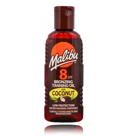 Malibu Bronzing Tanning Oil Coconut SPF8 iedeguma aizsargeļļa