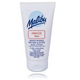 Malibu Miracle Tan After Sun Lotion mitrinošs ķermeņa losjons pirms un pēc saules