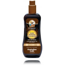 Australian Gold Dark Tanning Accelerator Spray gēla sprejs tumšam iedegumam ar bronzeriem