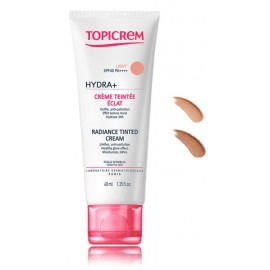 Topicrem HYDRA+ Radiance Tinted Cream SPF40 mitrinošs un starojumu piešķirošs sejas krēms ar nokrāsu