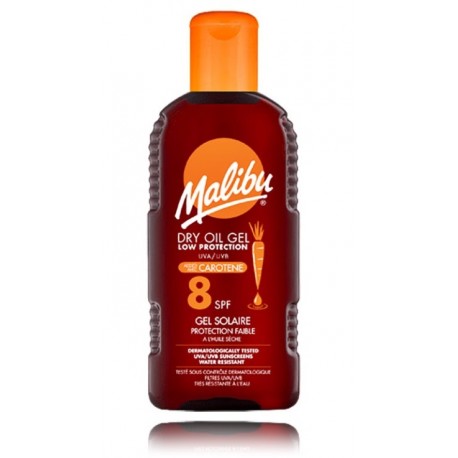 Malibu Dry Oil Gel With Carotene SPF8 sauļošanās sausā eļļa