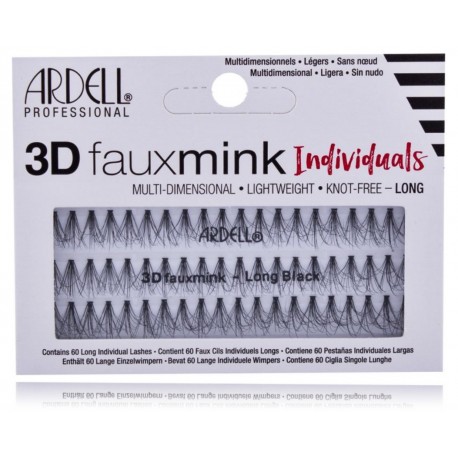 Ardell 3D Faux Mink Individuals Black Long pielīmējamie mākslīgie pušķīši